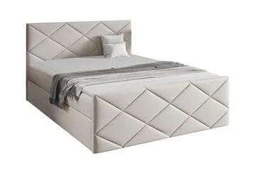 Boisdale Sengeramme med Oppbevaring 140x200 cm i Stoff med Fasthetsgrad Medium - Beige - Møbler - Senger - Sengeramme & sengestamme