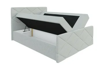 Boisdale Sengeramme med Oppbevaring 140x200 cm i Stoff med Fasthetsgrad Medium - Brun - Møbler - Senger - Sengeramme & sengestamme
