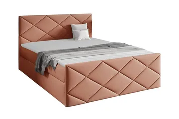 Boisdale Sengeramme med Oppbevaring 140x200 cm i Stoff med Fasthetsgrad Medium - Rosa - Møbler - Senger - Sengeramme & sengestamme