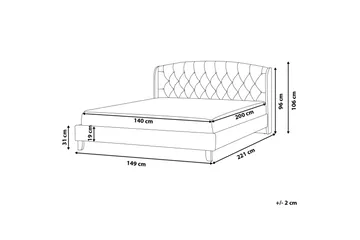 Bordeau Dobbeltseng 140 | 200 cm - Beige - Møbler - Senger - Sengeramme & sengestamme