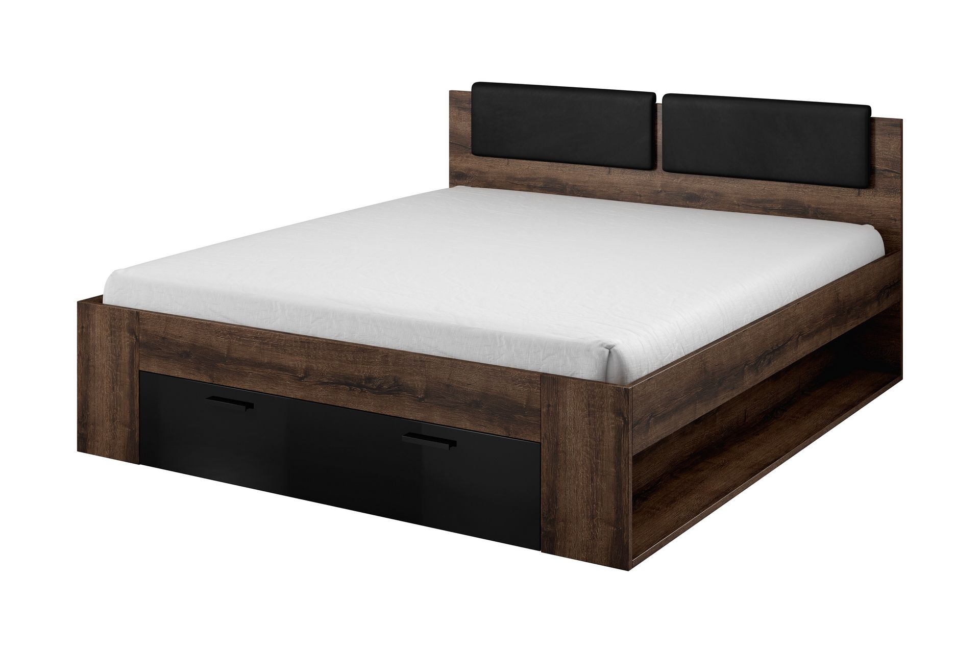 Bovera Sengeramme 140x200 - Teak/Svart - Møbler - Senger - Sengeramme & sengestamme