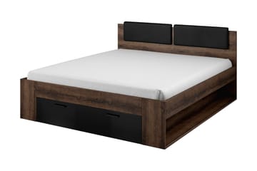 Bovera Sengeramme 140x200 - Teak/Svart - Møbler - Senger - Sengeramme & sengestamme