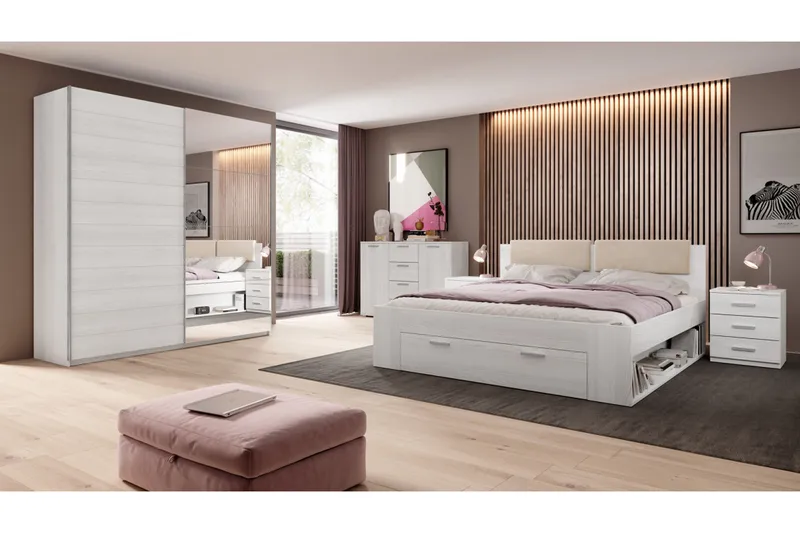 Bovera Sengeramme 180x200 cm Askegrå Hvit - Askegrå|Hvit - Møbler - Senger - Sengeramme & sengestamme