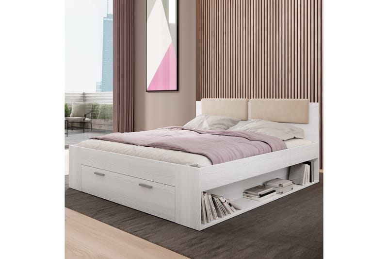 Bovera Sengeramme 180x200 cm Askegrå Hvit - Askegrå|Hvit - Møbler - Senger - Sengeramme & sengestamme