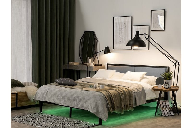 Clamart Dobbeltseng 180 | 200 cm - Svart - Møbler - Senger - Sengeramme & sengestamme