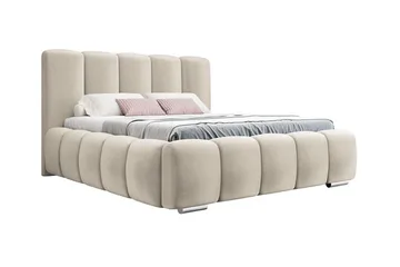 Cleaton Boblet Sengeramme 160x200 cm med Oppbevaring - Beige - Møbler - Senger - Sengeramme & sengestamme