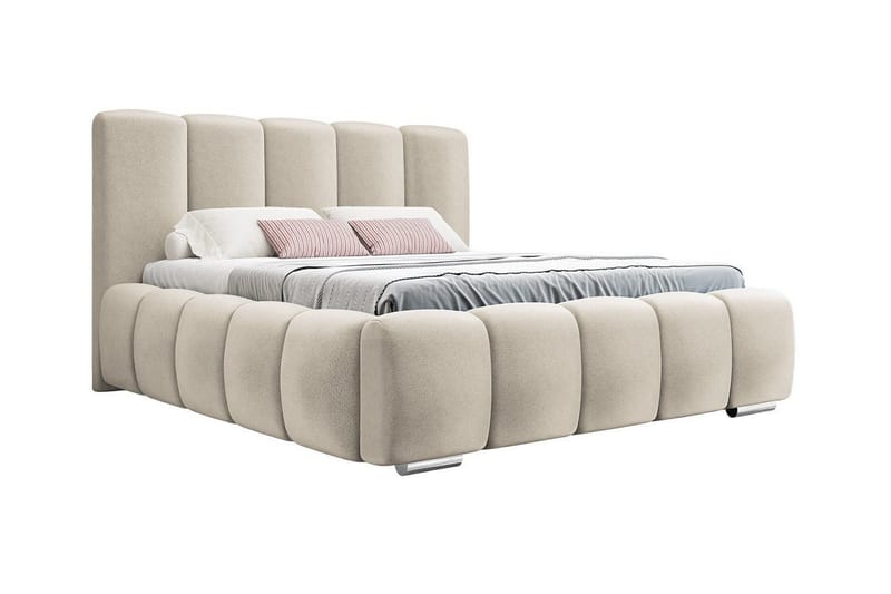Cleaton Boblet Sengeramme 160x200 cm med Oppbevaring - Beige - Møbler - Senger - Sengeramme & sengestamme
