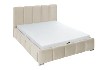Cleaton Sengepakke 140x200 cm med Oppbevaring og Sengegavl + Overmadrass - Beige - Møbler - Senger - Sengeramme & sengestamme