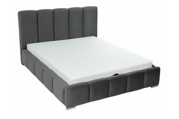 Cleaton Sengeramme 140x200 cm i Stoff med Oppbevaring og Sengegavl - Svart - Møbler - Senger - Sengeramme & sengestamme