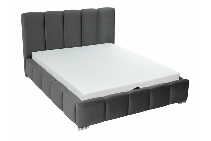 Cleaton Sengeramme 140x200 cm i Stoff med Oppbevaring og Sengegavl - Svart - Møbler - Senger - Sengeramme & sengestamme