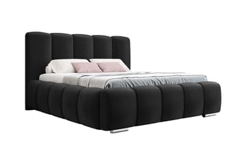 Cleaton Sengeramme 140x200 cm i Stoff med Oppbevaring og Sengegavl - Svart - Møbler - Senger - Sengeramme & sengestamme