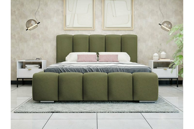 Cleaton Sengeramme 160x200 cm - Grøn - Sengeramme & sengestamme