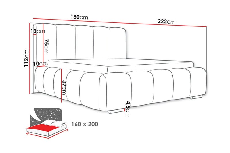 Cleaton Sengeramme 160x200 cm - Møbler - Senger - Sengeramme & sengestamme