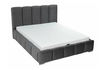 Cleaton Sengeramme 180x200 cm i Stoff med Oppbevaring og Sengegavl - Grå - Møbler - Senger - Sengeramme & sengestamme