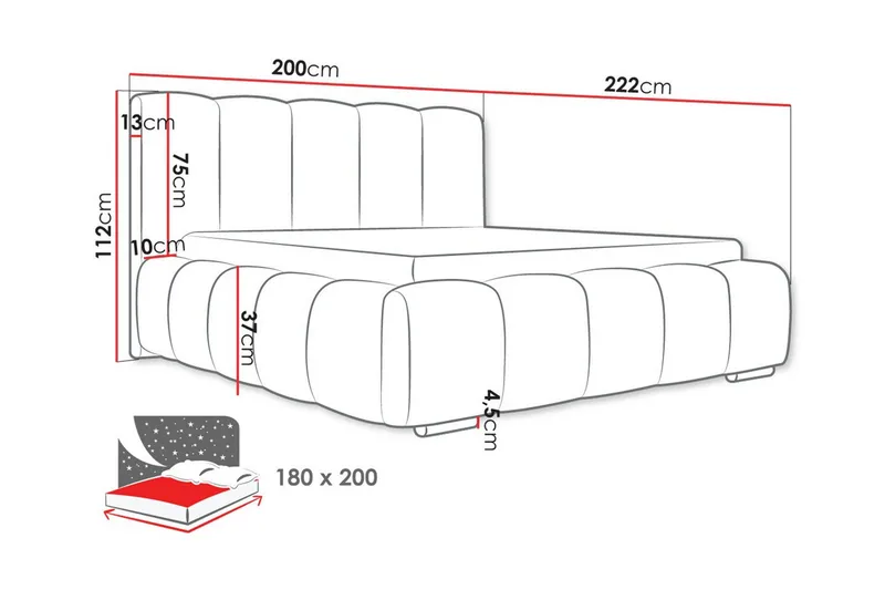 Cleaton Sengeramme 180x200 cm - Møbler - Senger - Sengeramme & sengestamme