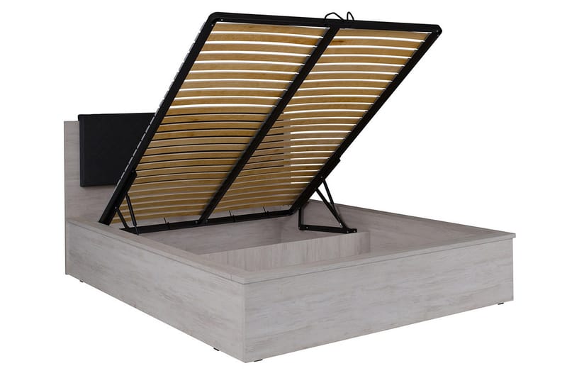 Denver Seng 182x214 cm LED-belysning - Eik - Møbler - Senger - Sengeramme & sengestamme