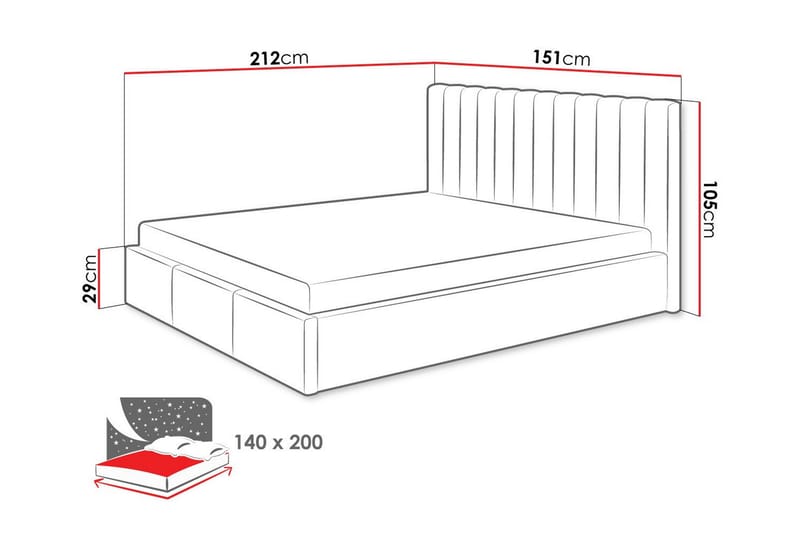 Derry Sengeramme 140x200 cm - Cream - Sengeramme & sengestamme