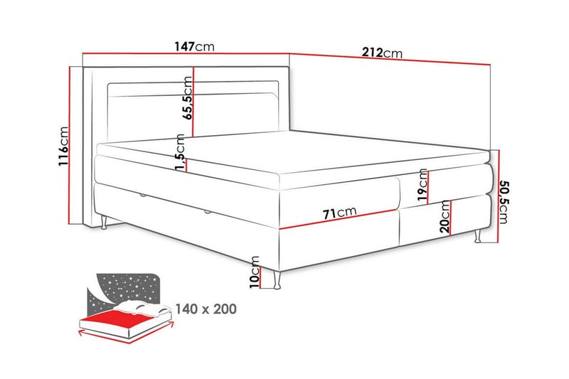 Derry Sengeramme 140x200 cm - Møbler - Senger - Sengeramme & sengestamme