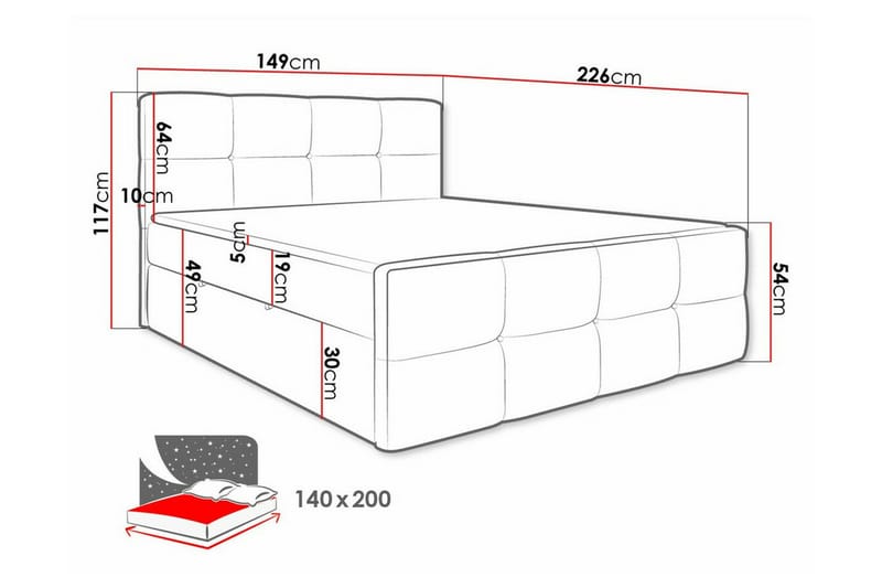 Derry Sengeramme 140x200 cm - Møbler - Senger - Sengeramme & sengestamme
