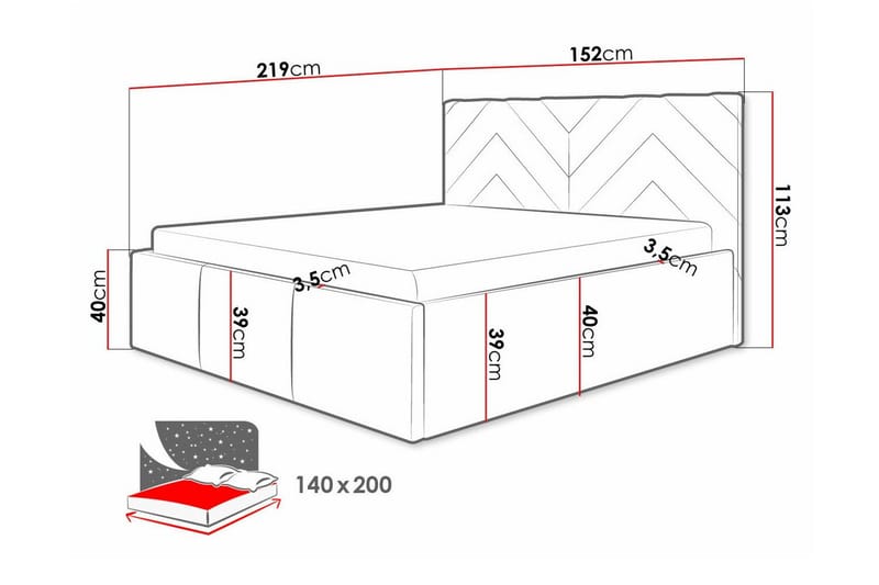 Derry Sengeramme 140x200 cm - Møbler - Senger - Sengeramme & sengestamme