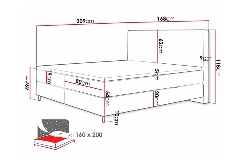 Derry Sengeramme 160x200 cm - Beige - Sengeramme & sengestamme