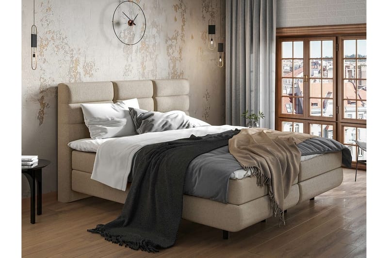 Derry Sengeramme 160x200 cm - Beige - Sengeramme & sengestamme