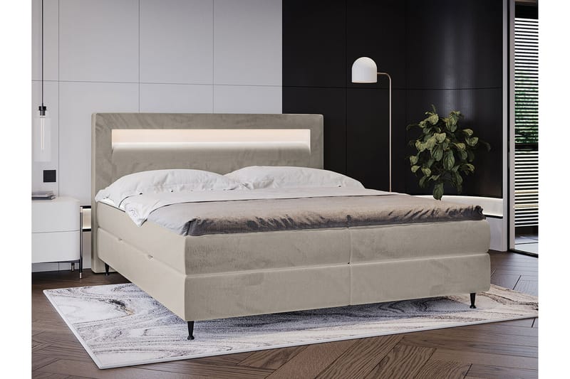 Derry Sengeramme 160x200 cm - Beige - Møbler - Senger - Sengeramme & sengestamme