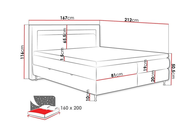 Derry Sengeramme 160x200 cm - Beige - Sengeramme & sengestamme