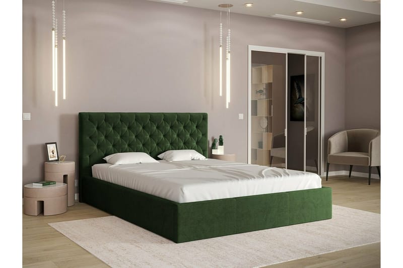 Derry Sengeramme 160x200 cm - Grøn - Sengeramme & sengestamme
