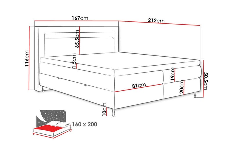 Derry Sengeramme 160x200 cm - Møbler - Senger - Sengeramme & sengestamme