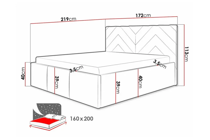 Derry Sengeramme 160x200 cm - Møbler - Senger - Sengeramme & sengestamme