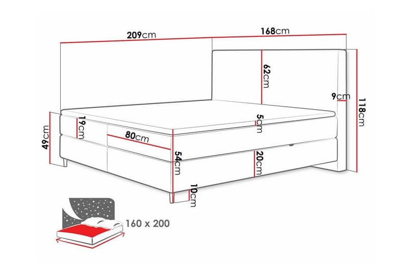 Derry Sengeramme 160x200 cm - Møbler - Senger - Sengeramme & sengestamme
