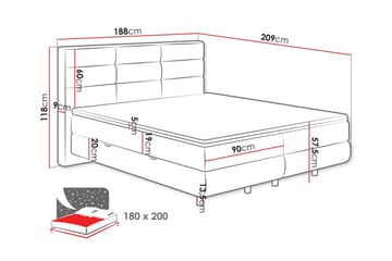 Derry Sengeramme 180x200 cm - Beige - Møbler - Senger - Sengeramme & sengestamme