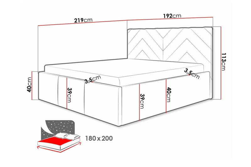 Derry Sengeramme 180x200 cm - Møbler - Senger - Sengeramme & sengestamme