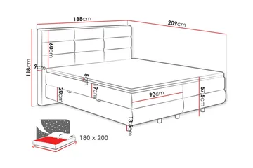 Derry Sengeramme 180x200 cm - Møbler - Senger - Sengeramme & sengestamme