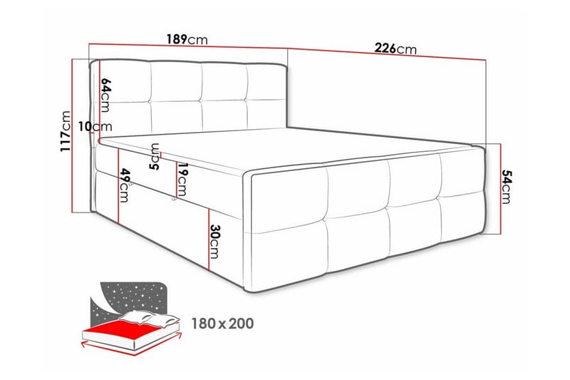 Derry Sengeramme 180x200 cm - Møbler - Senger - Sengeramme & sengestamme