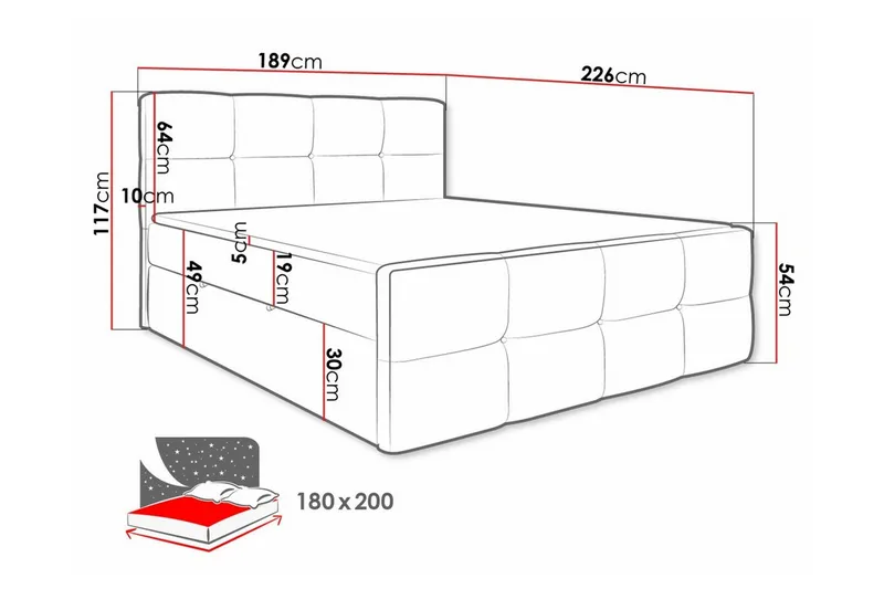 Derry Sengeramme 180x200 cm - Møbler - Senger - Sengeramme & sengestamme