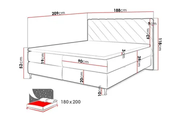 Derry Sengeramme 180x200 cm - Møbler - Senger - Sengeramme & sengestamme