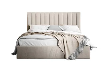 Derry Sengeramme med Oppbevaring 160x200 cm - Beige - Møbler - Senger - Sengeramme & sengestamme