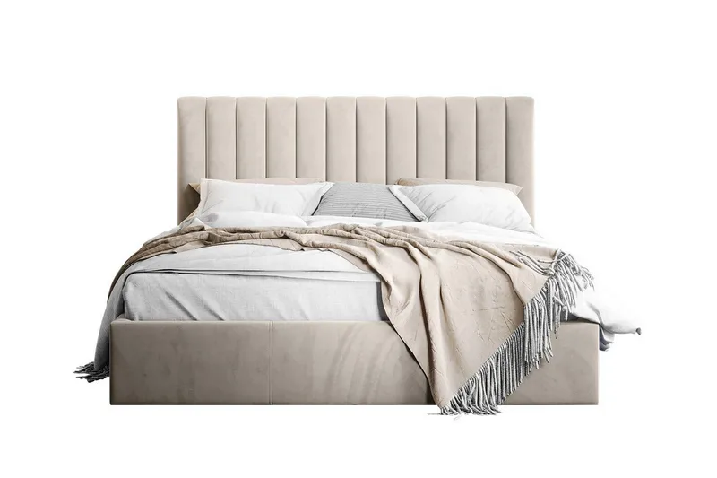 Derry Sengeramme med oppbevaring 180x200 cm, Beige / Lys