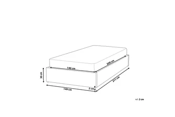 Dinan Dobbeltseng 140 | 200 cm - Grå - Møbler - Senger - Sengeramme & sengestamme