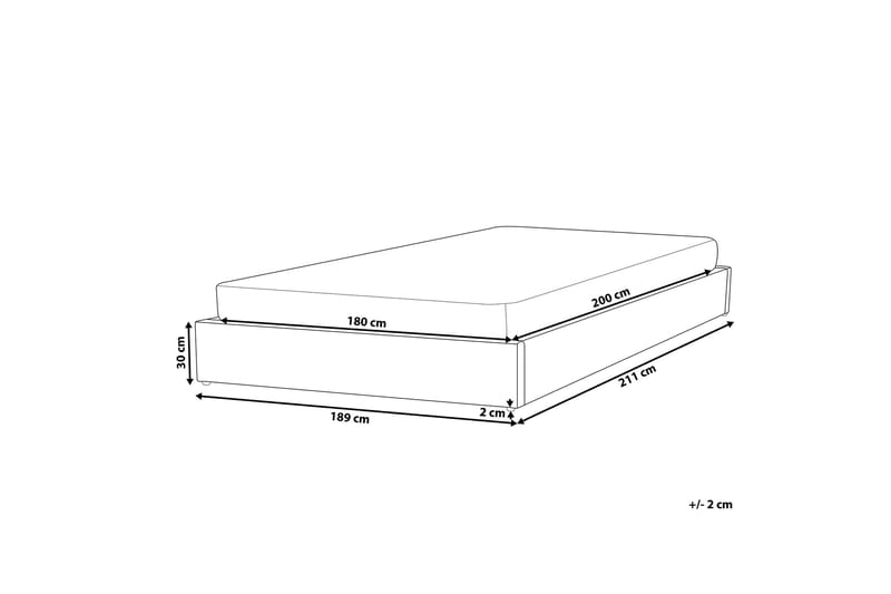 Dinan Dobbeltseng 180 | 200 cm - Grå - Møbler - Senger - Sengeramme & sengestamme