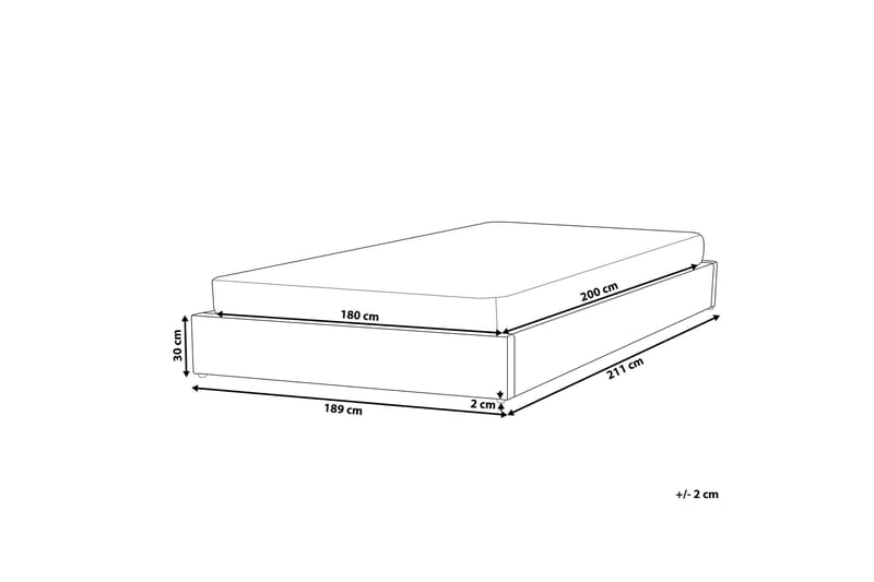 Dinan Dobbeltseng 180 | 200 cm - Grå - Møbler - Senger - Sengeramme & sengestamme