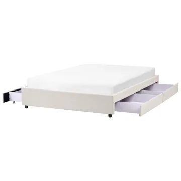 Dobbelseng Prades 160x200 cm - Lys beige - Møbler - Senger - Sengeramme & sengestamme