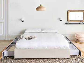 Dobbelseng Prades 160x200 cm - Lys beige - Møbler - Senger - Sengeramme & sengestamme