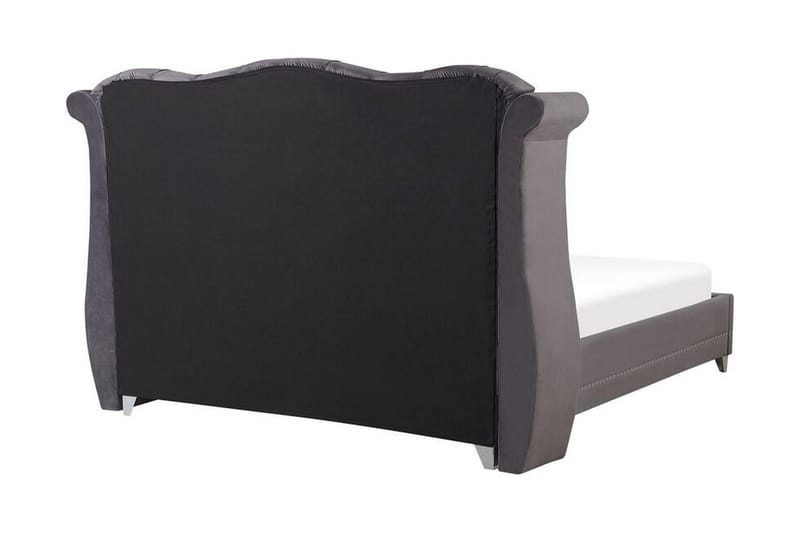 Dobbeltseng AYETTE 160 x 200 cm fløyel Grå - Grå - Møbler - Senger - Sengeramme & sengestamme