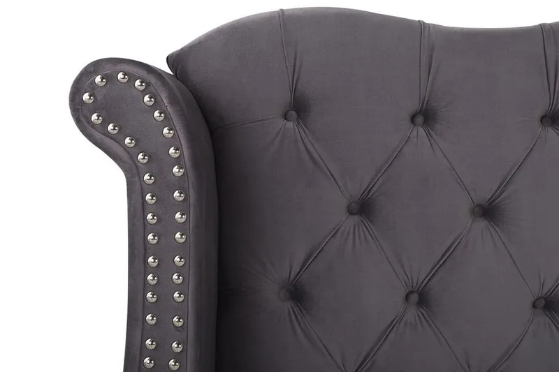 Dobbeltseng AYETTE 160 x 200 cm fløyel Grå - Grå - Møbler - Senger - Sengeramme & sengestamme