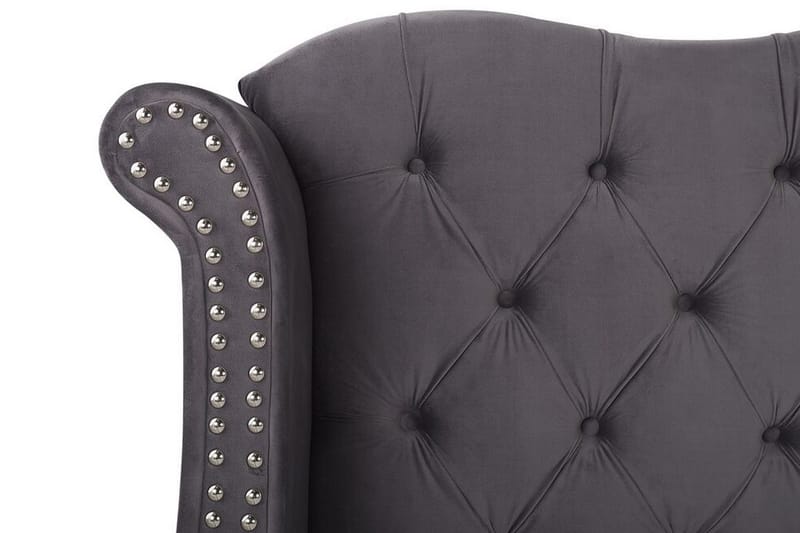 Dobbeltseng AYETTE 160 x 200 cm fløyel Grå - Grå - Møbler - Senger - Sengeramme & sengestamme