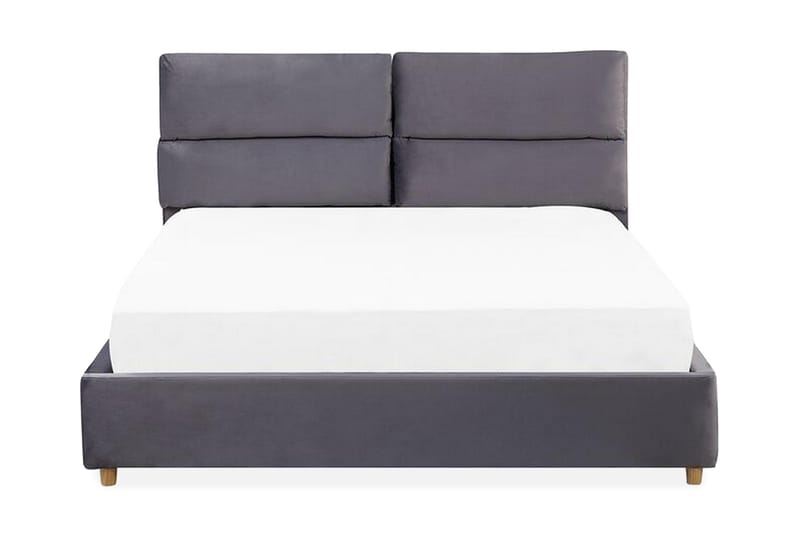 Dobbeltseng BATILLY med Oppbevaring av 140x200 cm mørkegrå - Grå - Møbler - Senger - Sengeramme & sengestamme