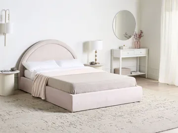 Dobbeltseng Mouzon 140x200 cm - Lys beige - Møbler - Senger - Sengeramme & sengestamme